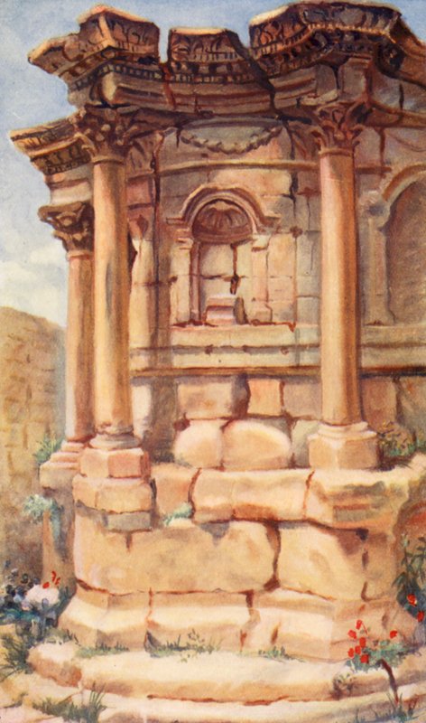 Świątynia Wenus, Baalbek (kolorowa litografia) autorstwa Margaret Thomas