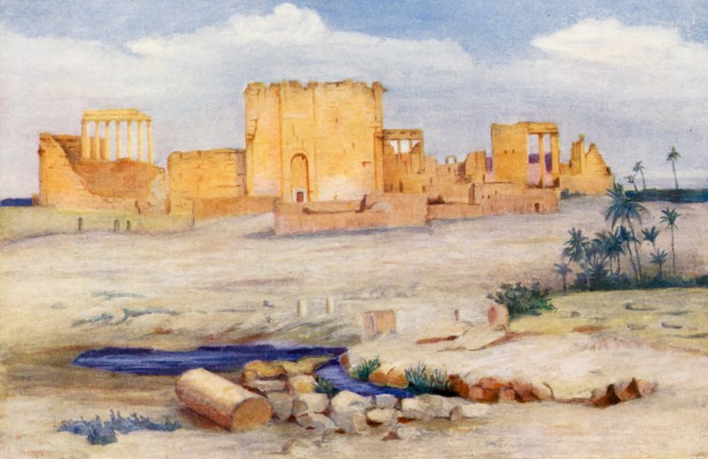 Świątynia Słońca, Palmyra (kolorowa litografia) autorstwa Margaret Thomas