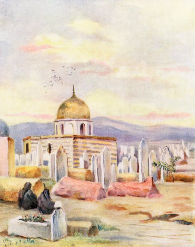 Grobowiec Sitti Fatmeh, córki Mahometa, Meidan, Damaszek (kolorowa litografia) autorstwa Margaret Thomas