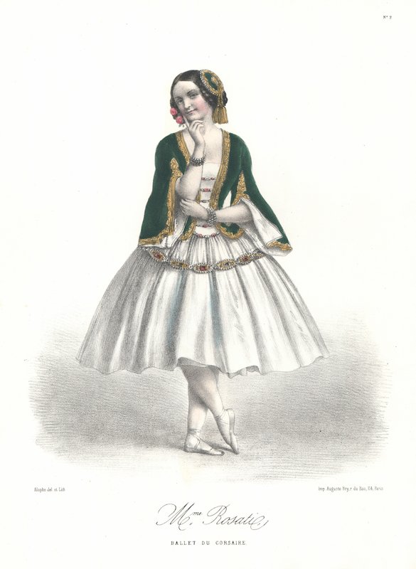 Włoska tancerka baletowa Carolina Rosati w balecie Adolphe Adama Le Corsaire w Operze Paryskiej autorstwa Marie Alexandre (after) Alophe