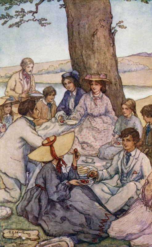 Ilustracja do Małych kobietek autorstwa Mary V. Wheelhouse
