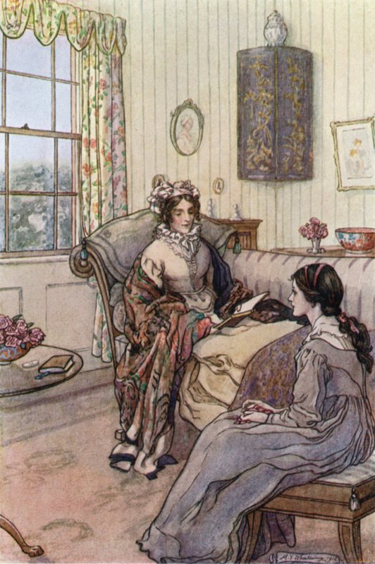 Ilustracja do żon i córek autorstwa pani Gaskell autorstwa Mary V. Wheelhouse
