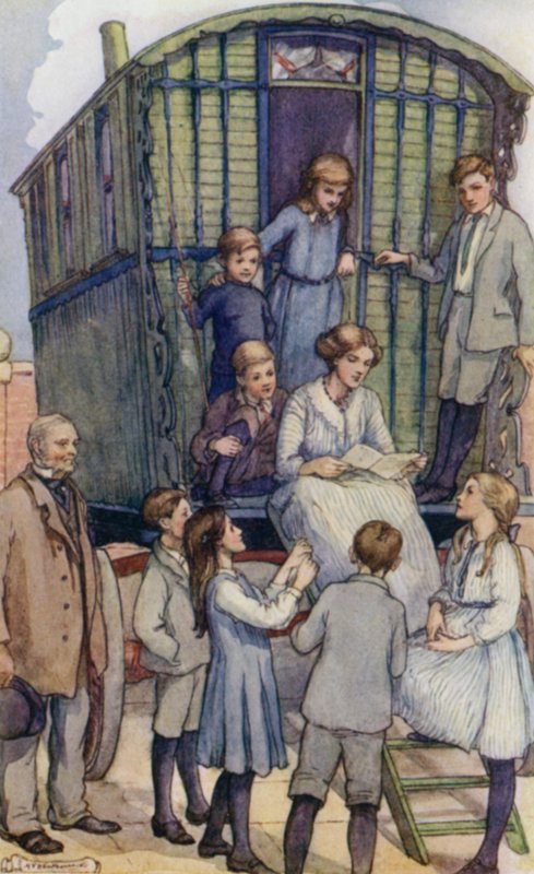 Scena ze Slowcoacha, autorstwa Edwarda Verralla Lucasa autorstwa Mary V. Wheelhouse