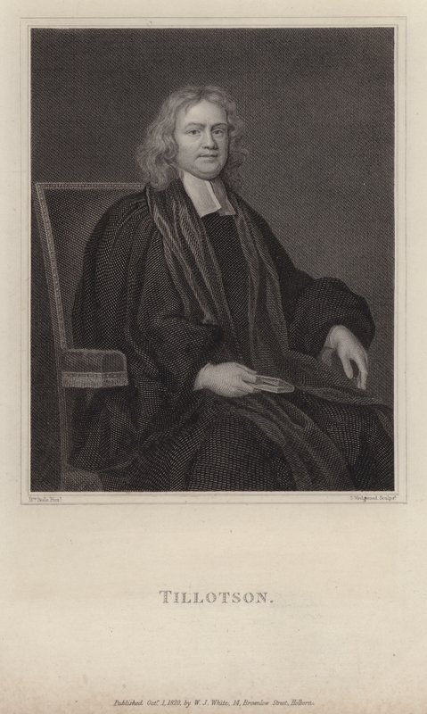 John Tillotson, arcybiskup Canterbury (grafika) autorstwa Mary (after) Beale