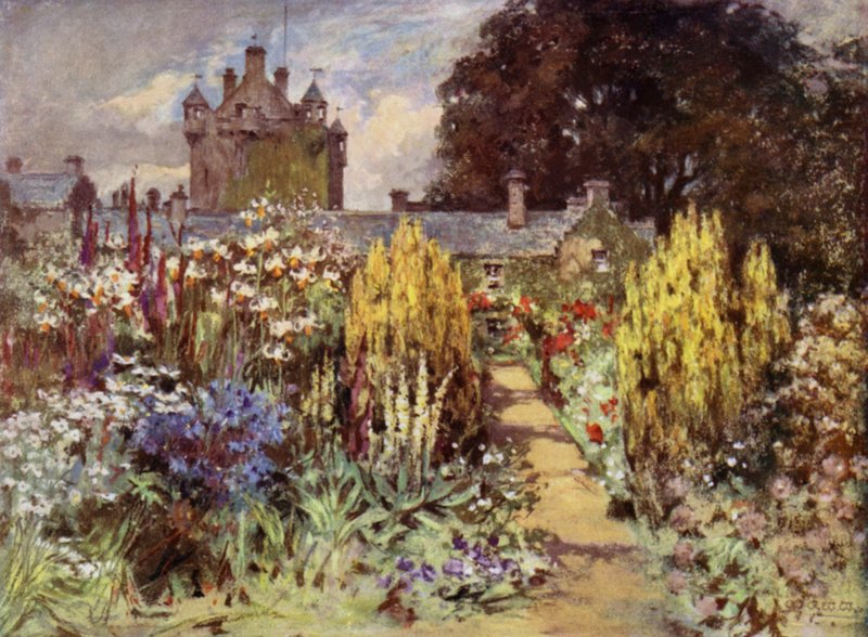 Scottish Gardens: Cawdor Castle (kolor lito) autorstwa Mary Georgina Wade Wilson