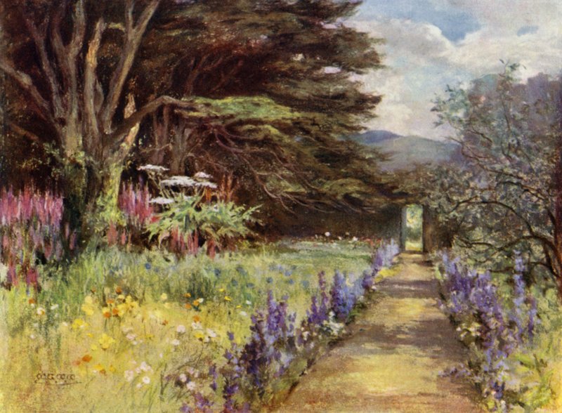 Scottish Gardens: Colinton House (kolor lito) autorstwa Mary Georgina Wade Wilson