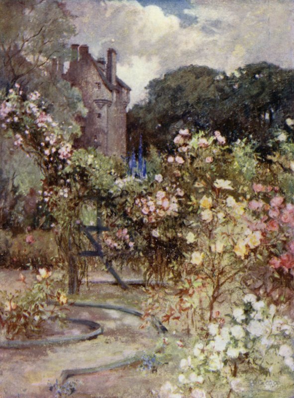 Szkockie Ogrody: Zamek Kellie (kolor lito) autorstwa Mary Georgina Wade Wilson