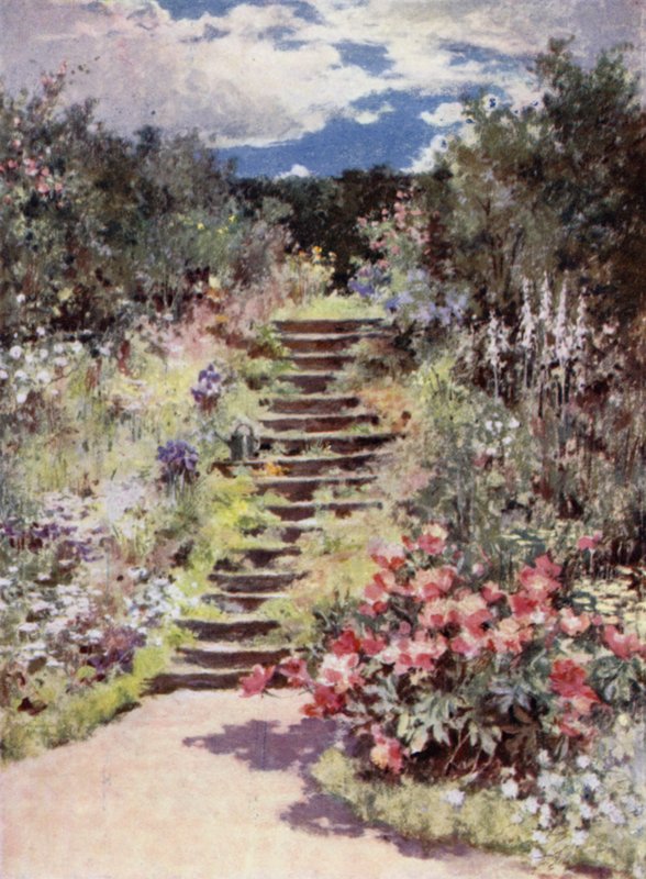 Scottish Gardens: Manse of Fyvie (kolor lito) autorstwa Mary Georgina Wade Wilson