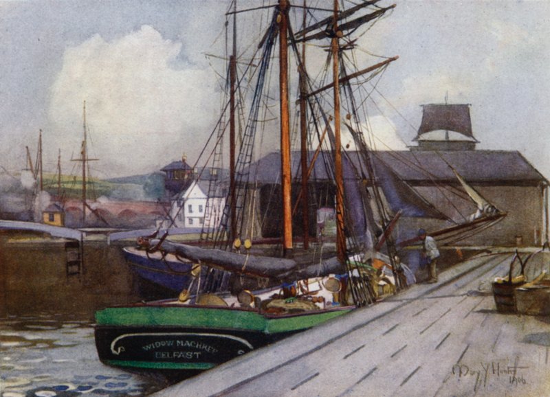 Wejście do kanału Clyde i Forth, kręgielnia (kolor lito) autorstwa Mary Young Hunter