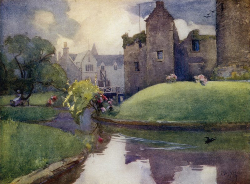 Zamek Rothesay (kolor lito) autorstwa Mary Young Hunter