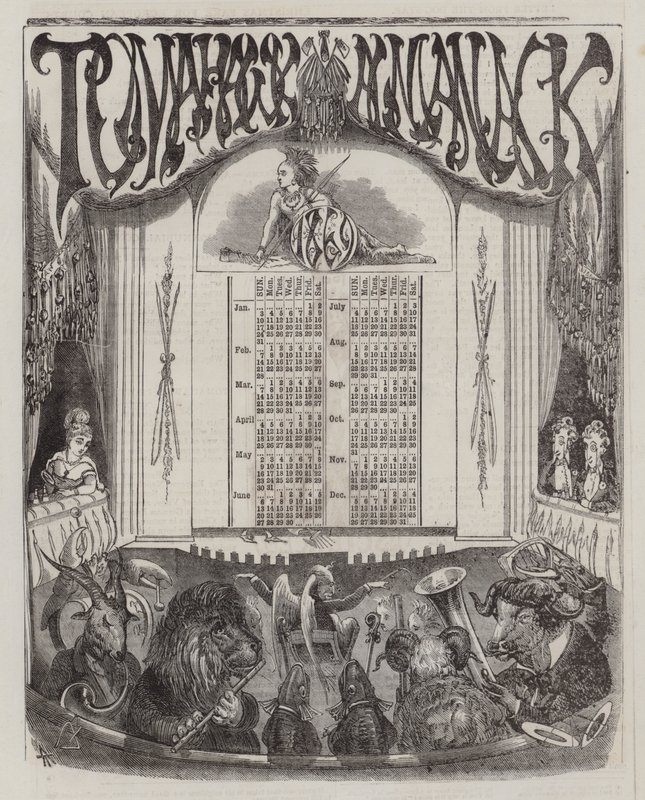Tomahawk Almanach na rok 1869 (kolor lito) autorstwa Matthew