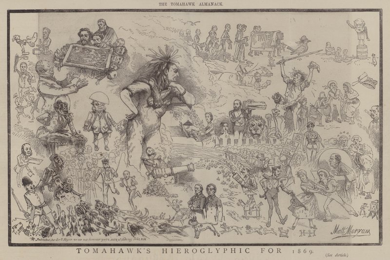Hieroglif Tomahawka na rok 1869 (kolor lito) autorstwa Matthew