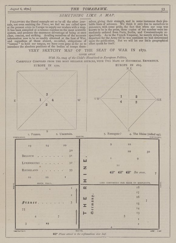 Bardzo szkicowa mapa wojny z 1870 r. (kolor lito) autorstwa Matthew