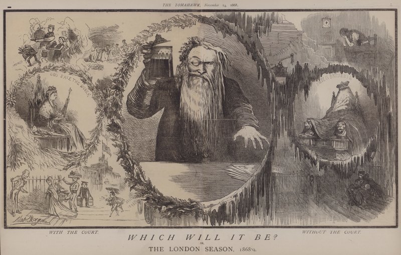 Który to będzie? lub The London Season 1868-9 (kolor lito) autorstwa Matthew