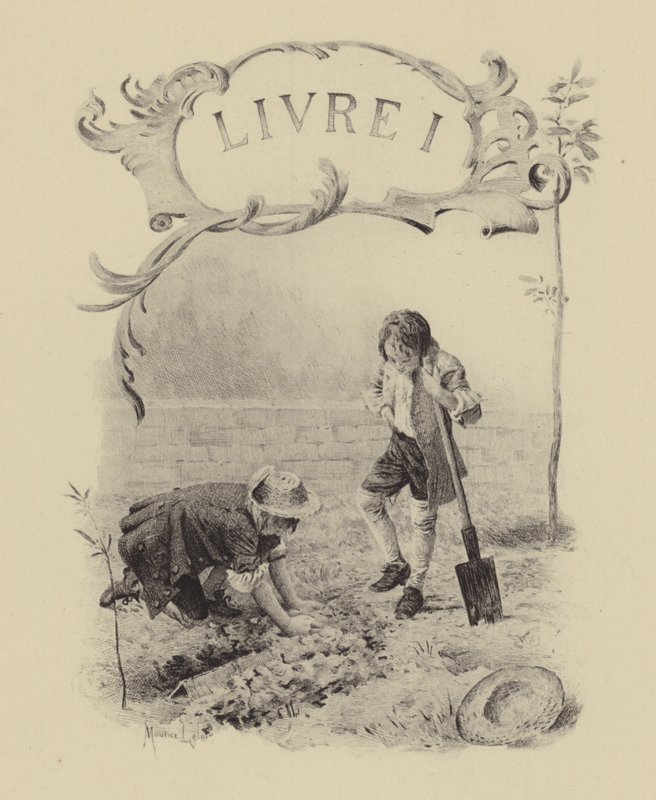 Ilustracja do księgi I Wyznań Jeana-Jacquesa Rousseau autorstwa Maurice Leloir