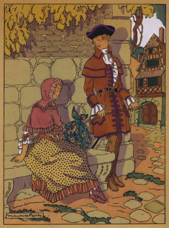 Ilustracja do Historii Manon Lescaut (kolor lito) autorstwa Maurice Berty