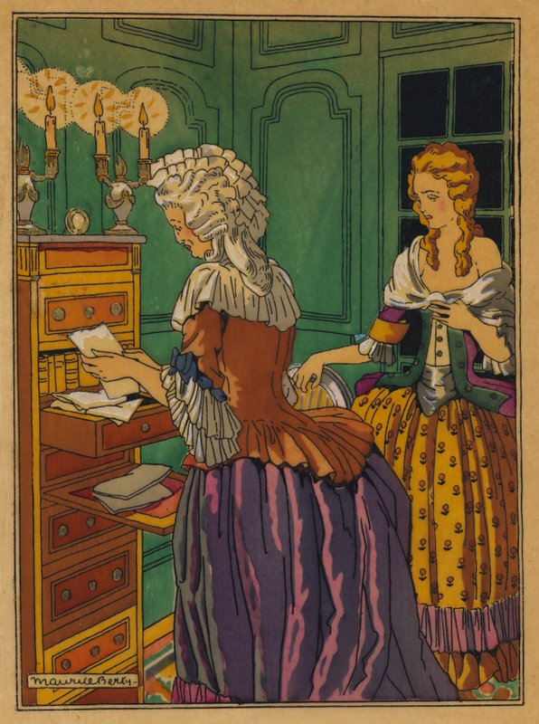 Ilustracja do Les Liaisons Dangereuses autorstwa Choderlos De Laclos (kolor lito) autorstwa Maurice Berty