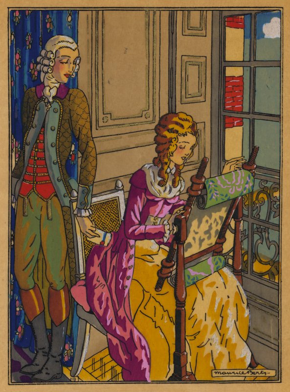 Ilustracja do Les Liaisons Dangereuses autorstwa Choderlos De Laclos (kolor lito) autorstwa Maurice Berty