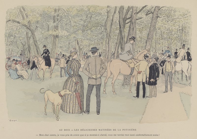 Ilustracja do Paris Brillant (kolor lito) autorstwa Maurice Charles Mathieu Bonvoisin