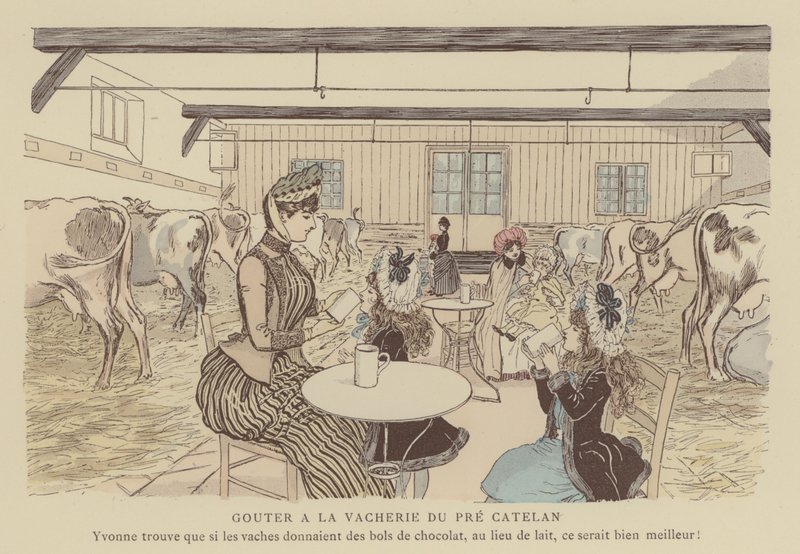 Ilustracja do Paris Brillant (kolor lito) autorstwa Maurice Charles Mathieu Bonvoisin