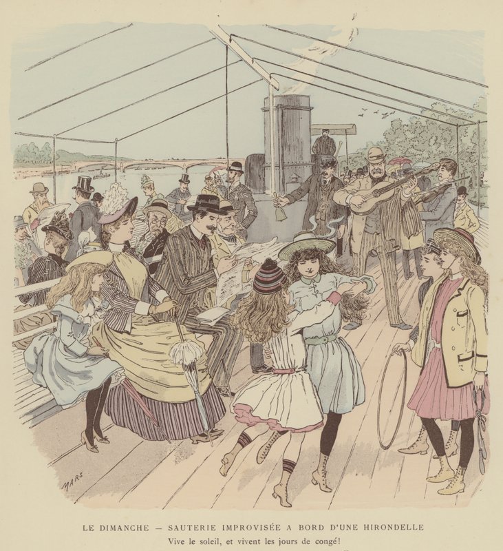 Ilustracja do Paris Brillant (kolor lito) autorstwa Maurice Charles Mathieu Bonvoisin
