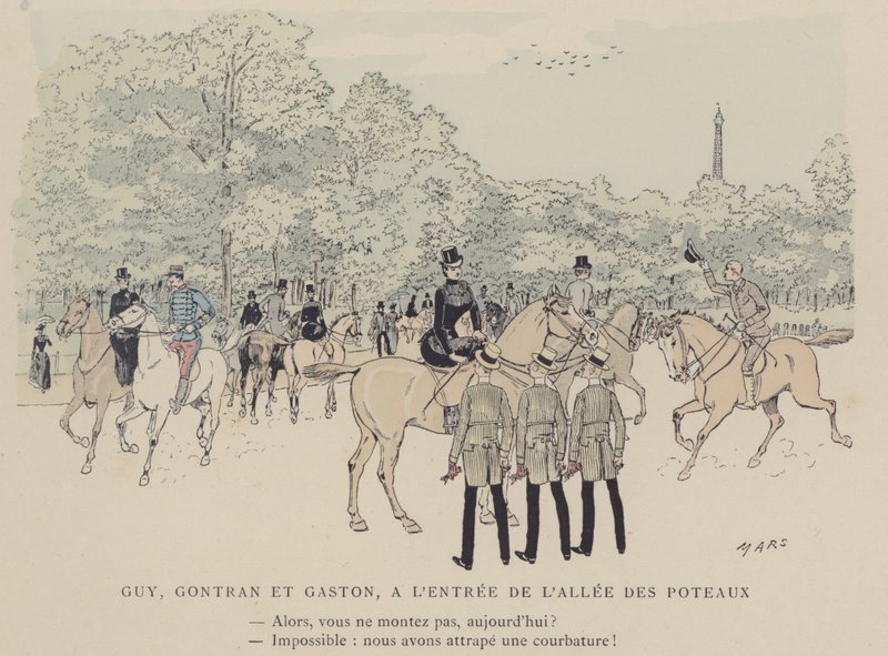 Ilustracja do Paris Brillant (kolor lito) autorstwa Maurice Charles Mathieu Bonvoisin