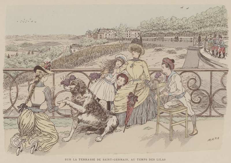 Ilustracja do Paris Brilliant (kolor lito) autorstwa Maurice Charles Mathieu Bonvoisin