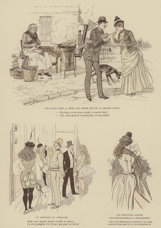 Ilustracja do Paris Brillant (kolor lito) autorstwa Maurice Charles Mathieu Bonvoisin