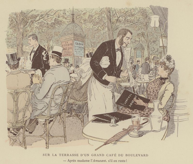 Ilustracja do Paris Brilliant (kolor lito) autorstwa Maurice Charles Mathieu Bonvoisin