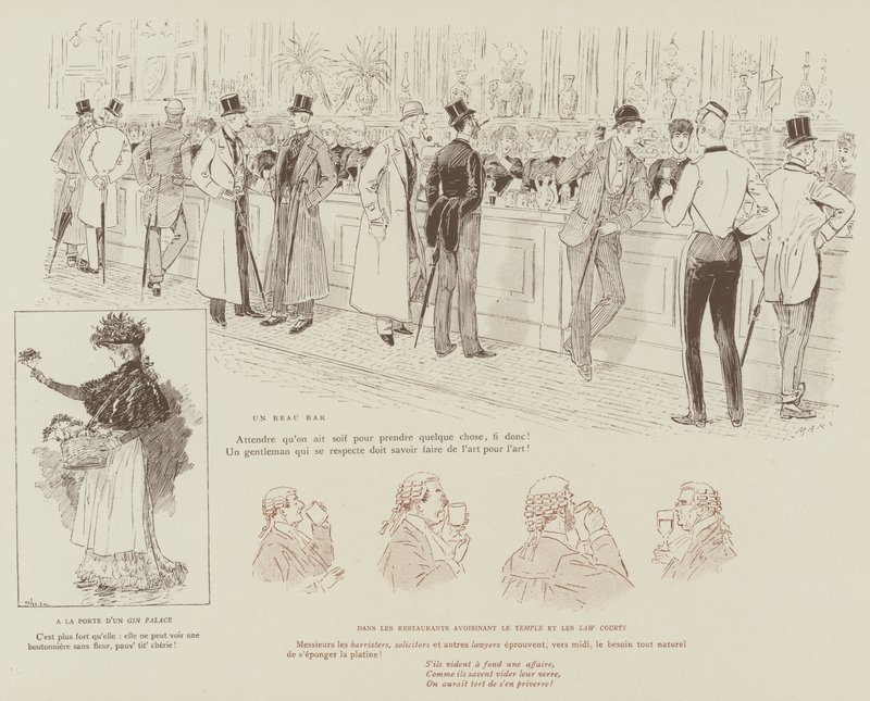 Ilustracja do La Vie De Londres autorstwa Mars autorstwa Maurice Charles Mathieu Bonvoisin