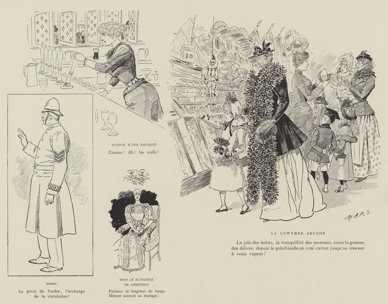 Ilustracja do La Vie De Londres autorstwa Mars autorstwa Maurice Charles Mathieu Bonvoisin