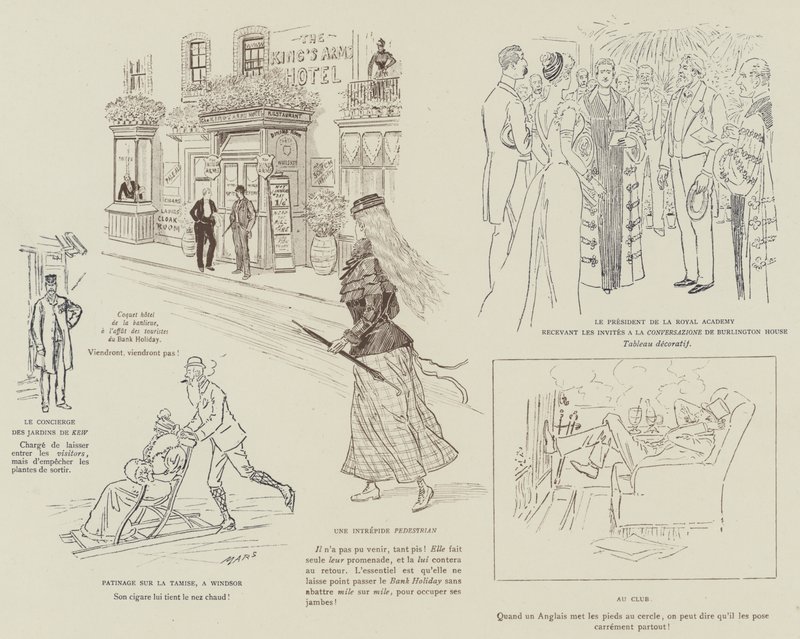 Ilustracja do La Vie De Londres autorstwa Mars autorstwa Maurice Charles Mathieu Bonvoisin