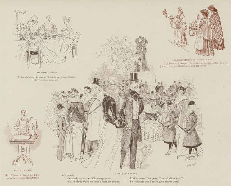 Ilustracja do La Vie De Londres autorstwa Mars autorstwa Maurice Charles Mathieu Bonvoisin