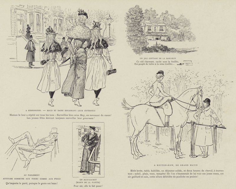 Ilustracja do La Vie De Londres autorstwa Mars autorstwa Maurice Charles Mathieu Bonvoisin