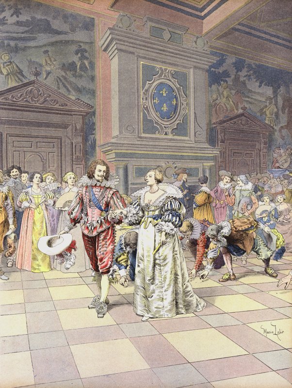 George Villiers, 1. książę Buckingham na dworze we Francji autorstwa Maurice Leloir