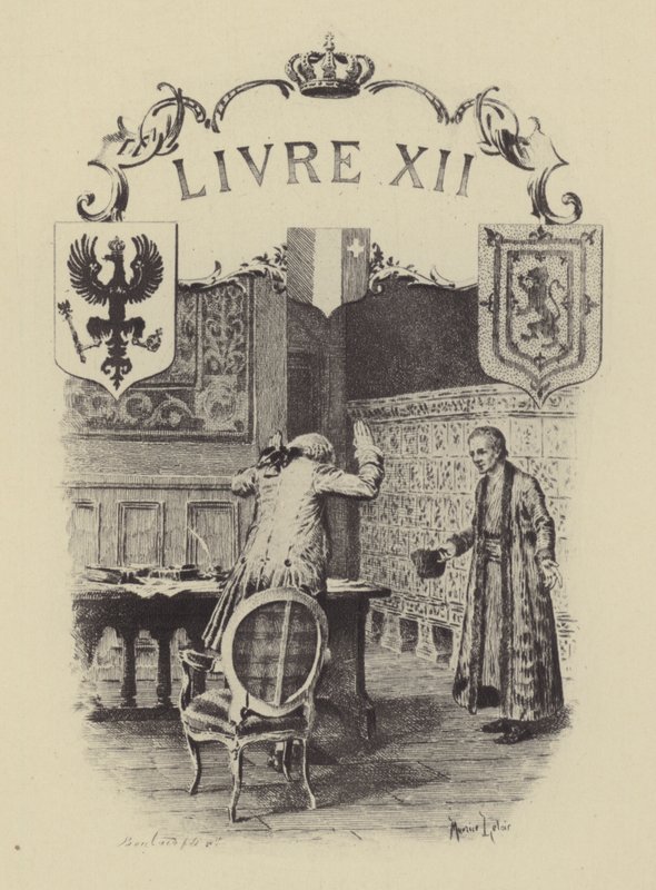 Ilustracja do księgi XII Wyznań Jean-Jacques Rousseau (rycina) autorstwa Maurice Leloir