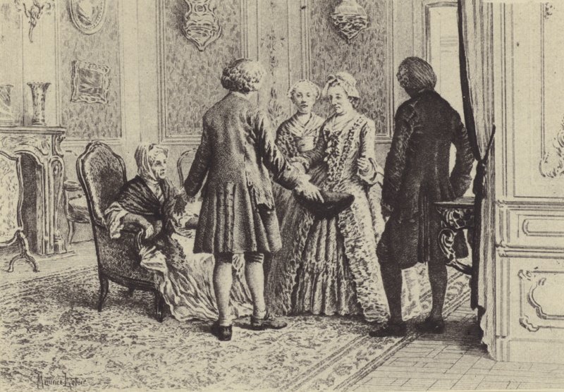 Ilustracja do księgi XI Wyznań Jeana-Jacquesa Rousseau (rycina) autorstwa Maurice Leloir