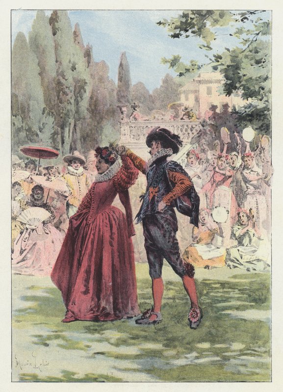 Ilustracja do Gil Blas (kolor lito) autorstwa Maurice Leloir