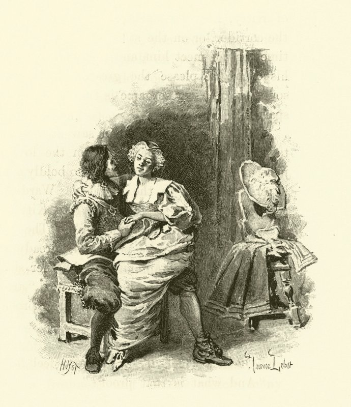 Ilustracja do Trzech Muszkieterów (rycina) autorstwa Maurice Leloir