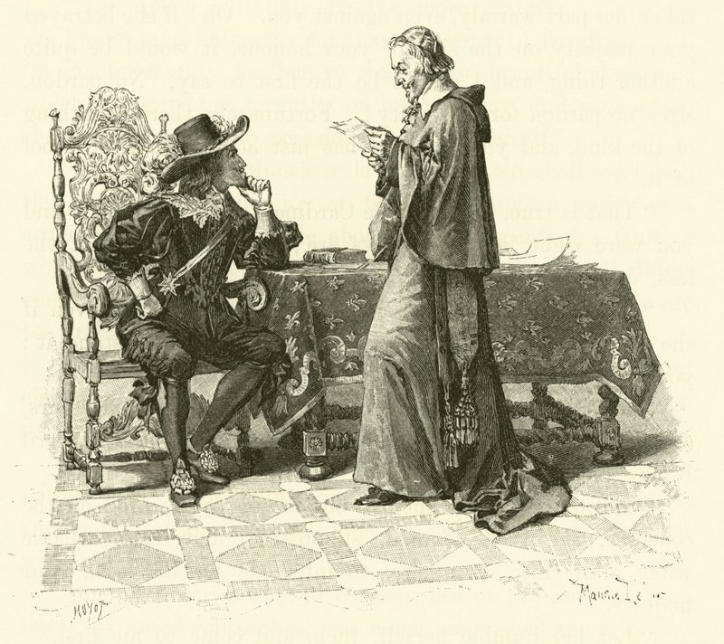 Ilustracja do Trzech Muszkieterów (rycina) autorstwa Maurice Leloir