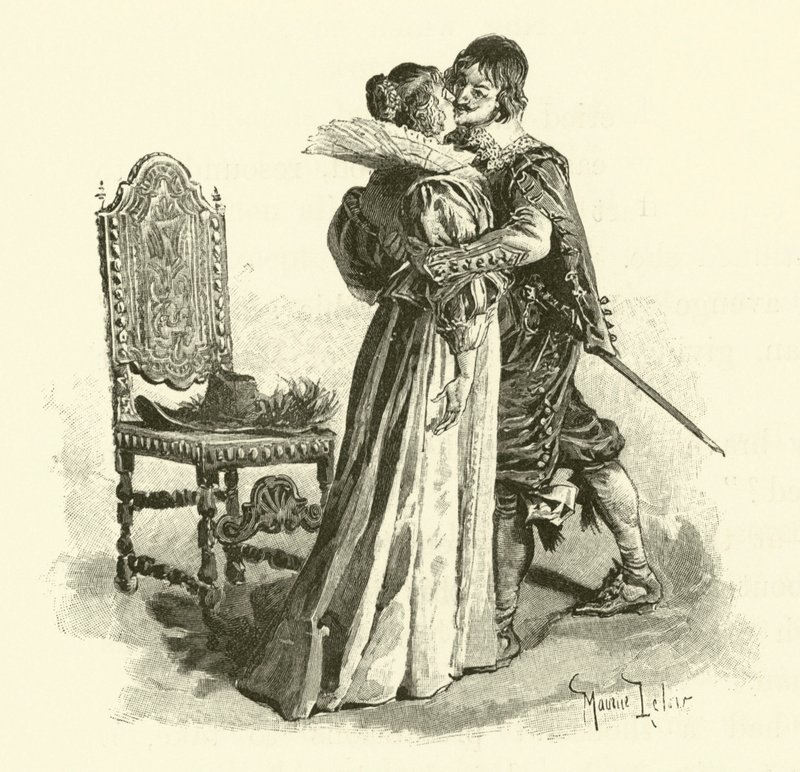 Ilustracja do Trzech Muszkieterów (rycina) autorstwa Maurice Leloir