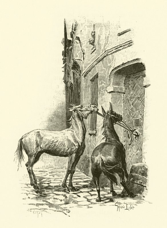 Ilustracja do Trzech Muszkieterów (rycina) autorstwa Maurice Leloir