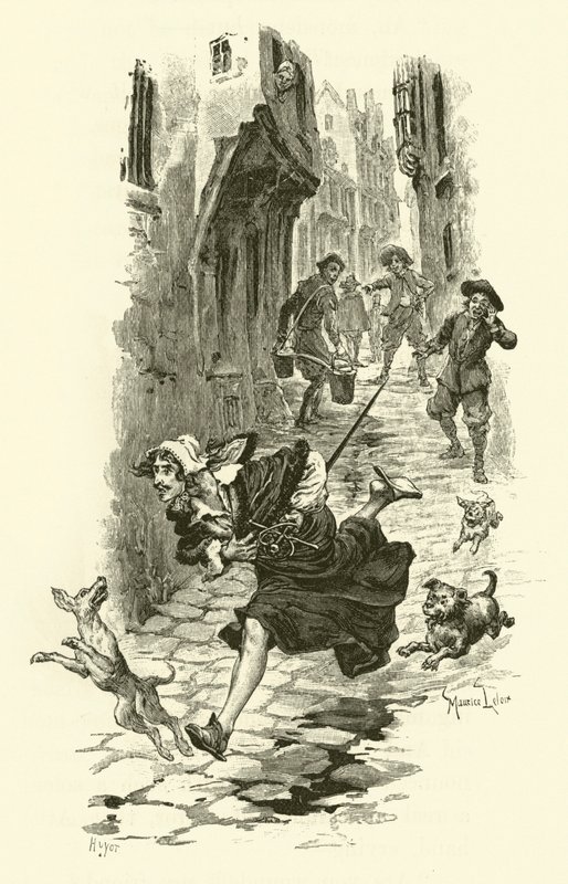 Ilustracja do Trzech Muszkieterów (rycina) autorstwa Maurice Leloir