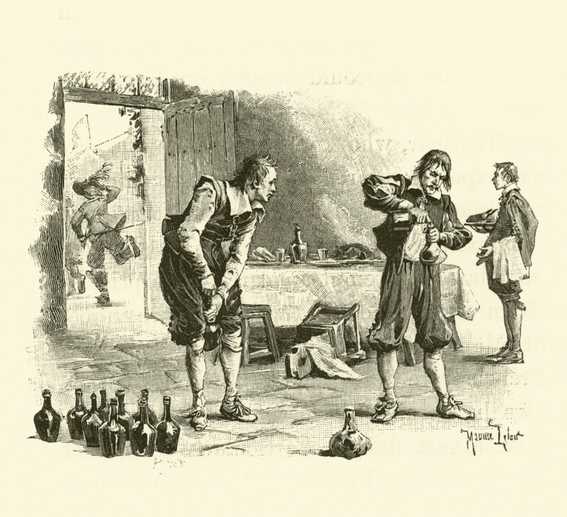 Ilustracja do Trzech Muszkieterów (rycina) autorstwa Maurice Leloir
