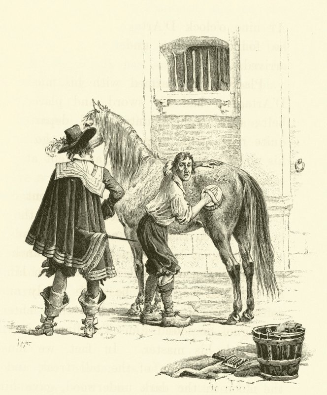 Ilustracja do Trzech Muszkieterów (rycina) autorstwa Maurice Leloir