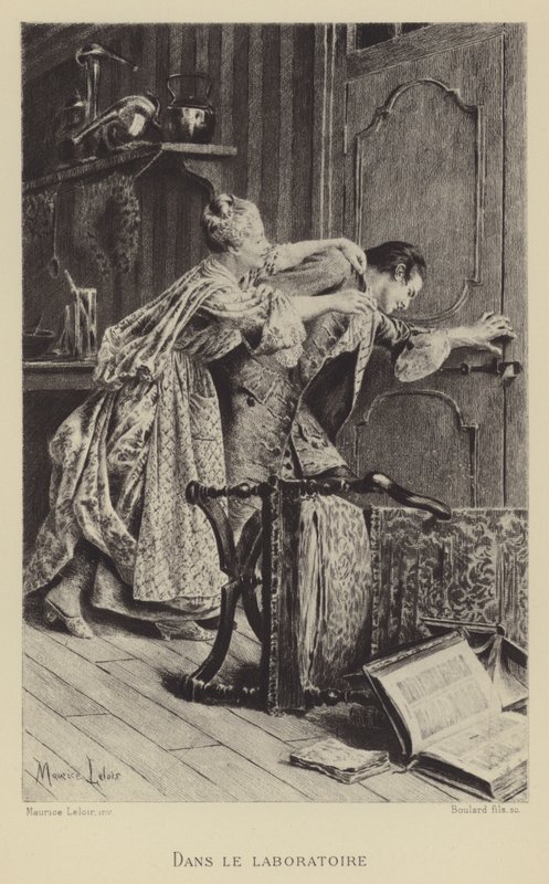 W laboratorium (grawiura) autorstwa Maurice Leloir