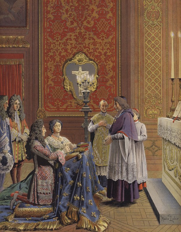 Małżeństwo króla Ludwika XIV i Madame de Maintenon autorstwa Maurice Leloir