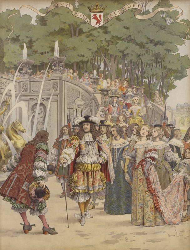 Nicolas Fouquet odbiera króla Ludwika XIV w Vaux autorstwa Maurice Leloir