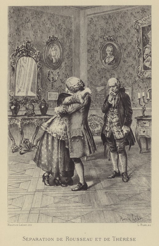 Rozdzielenie Rousseau i Therese (wklęsłodruk) autorstwa Maurice Leloir