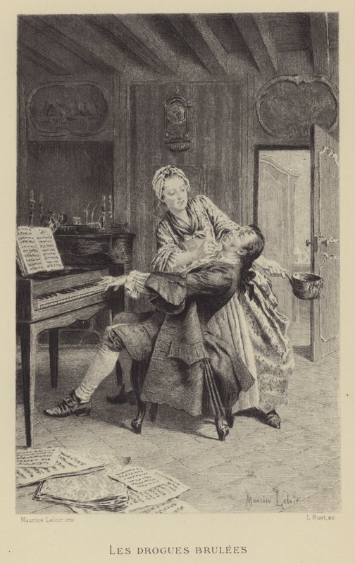 Spalone narkotyki (wklęsłodruk) autorstwa Maurice Leloir
